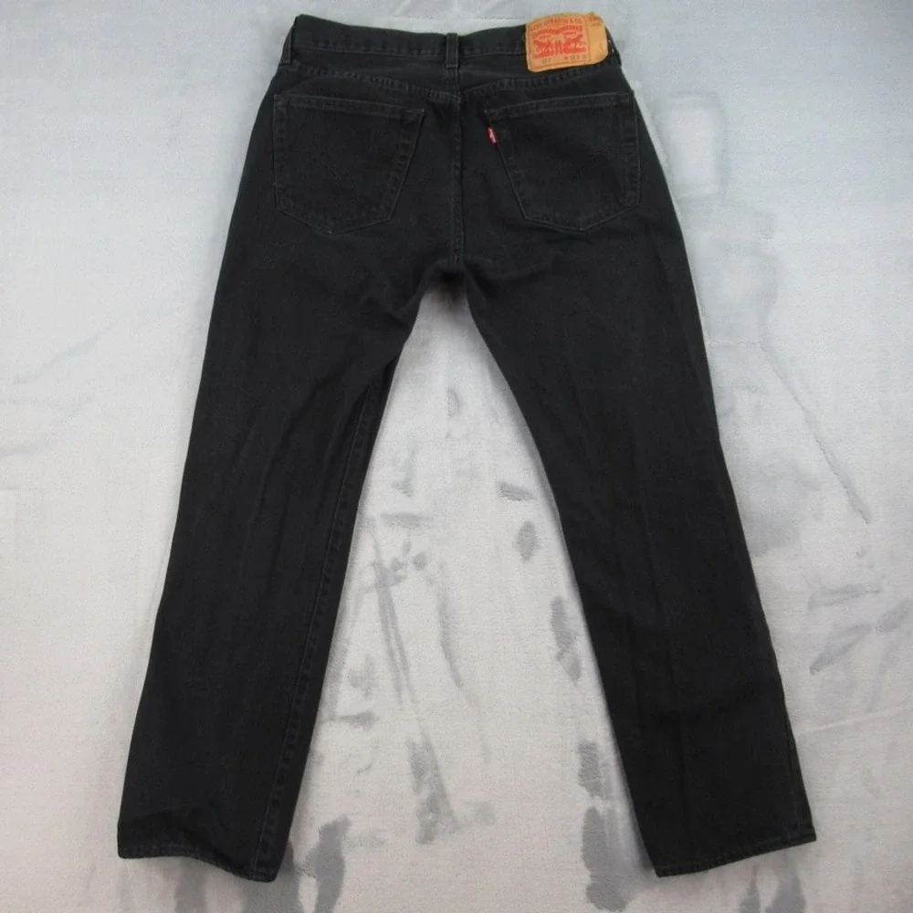 Levis 501 Mens Straight Leg Button Fly Jeans Black Denim W32 L30